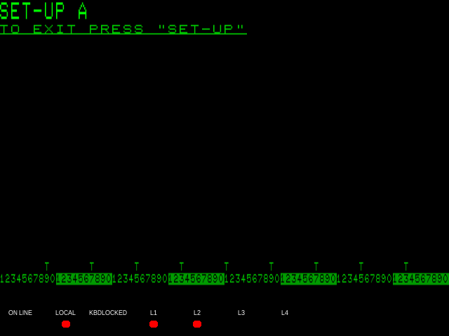 Emulated VT102 the first config screen